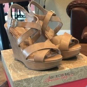 American rag wedges Nude 7 1/2